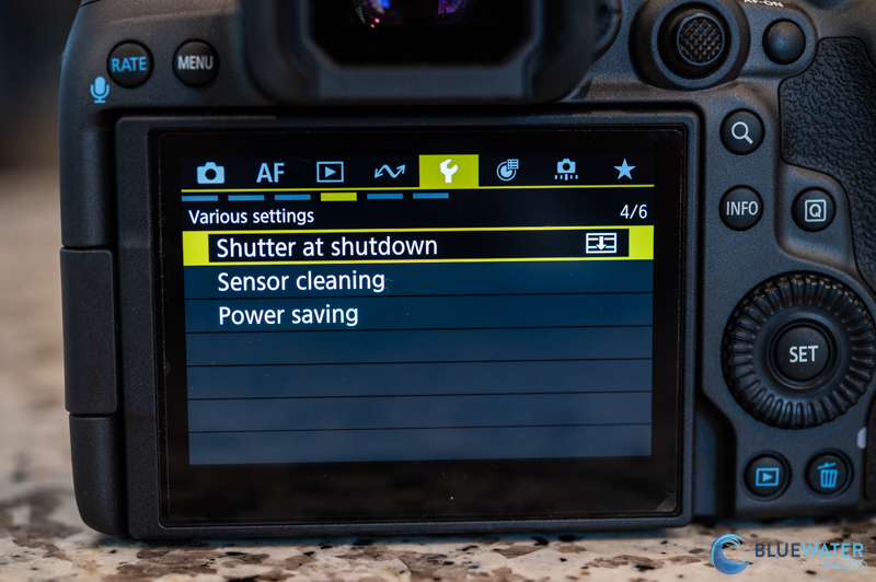 canon r5 ii shutter at shutdwn